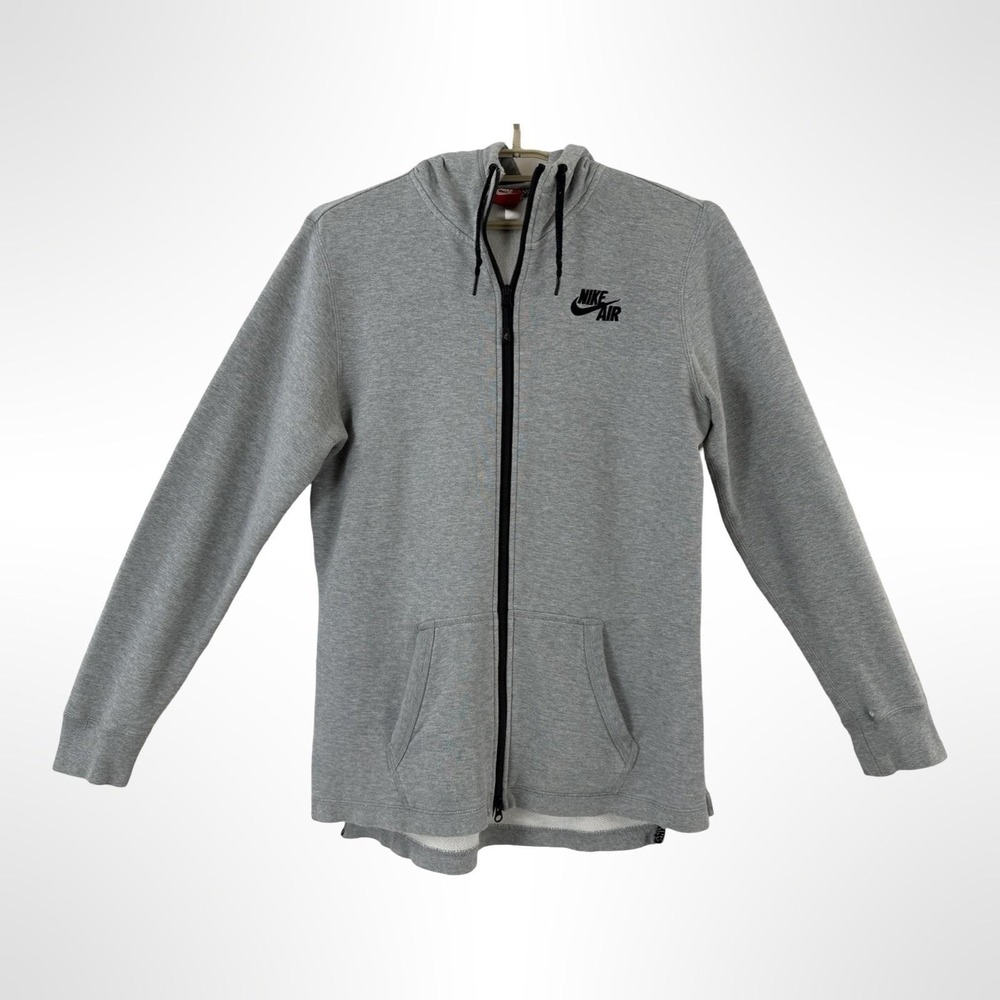 Nike Air Hoodie Men's L Gray Full Zip Fleece Sweatshirt